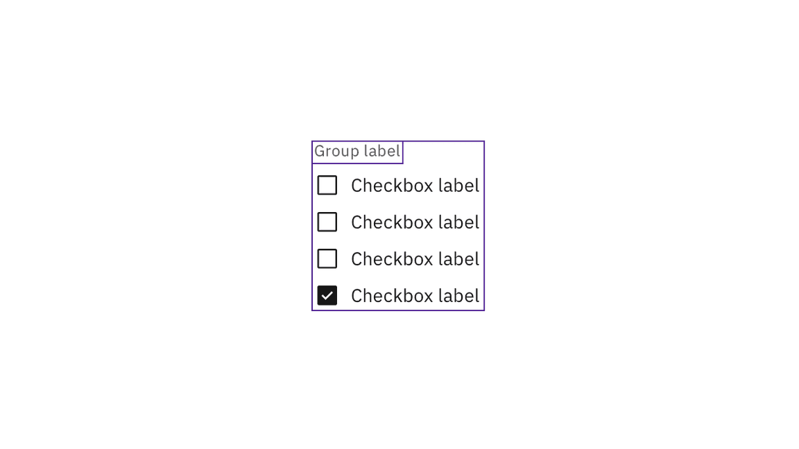 checkbox items with group label